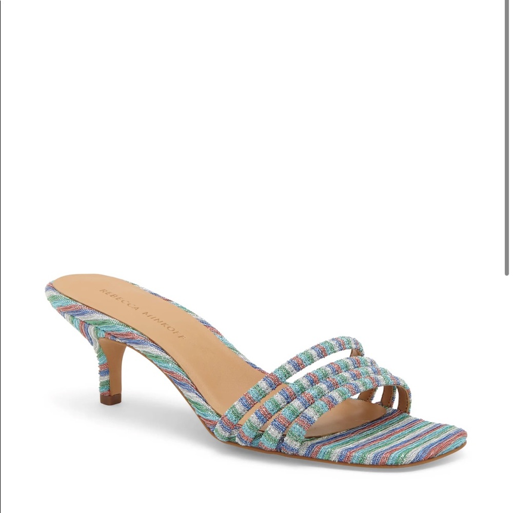 Rebecca Minkoff Decklynn Metallic Glitter Kitten Heel Pumps